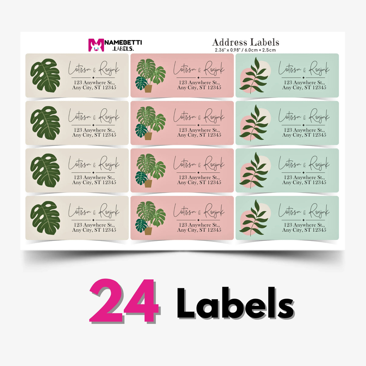 Personalized Address Labels - Green Plants