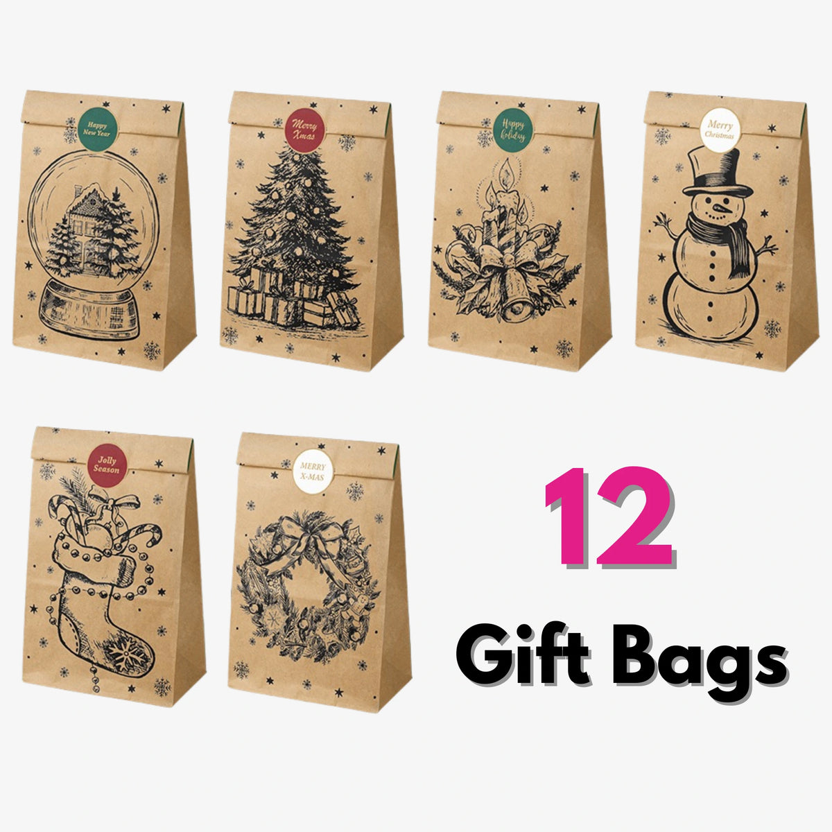 Christmas Gift Bags – Festive Reindeer