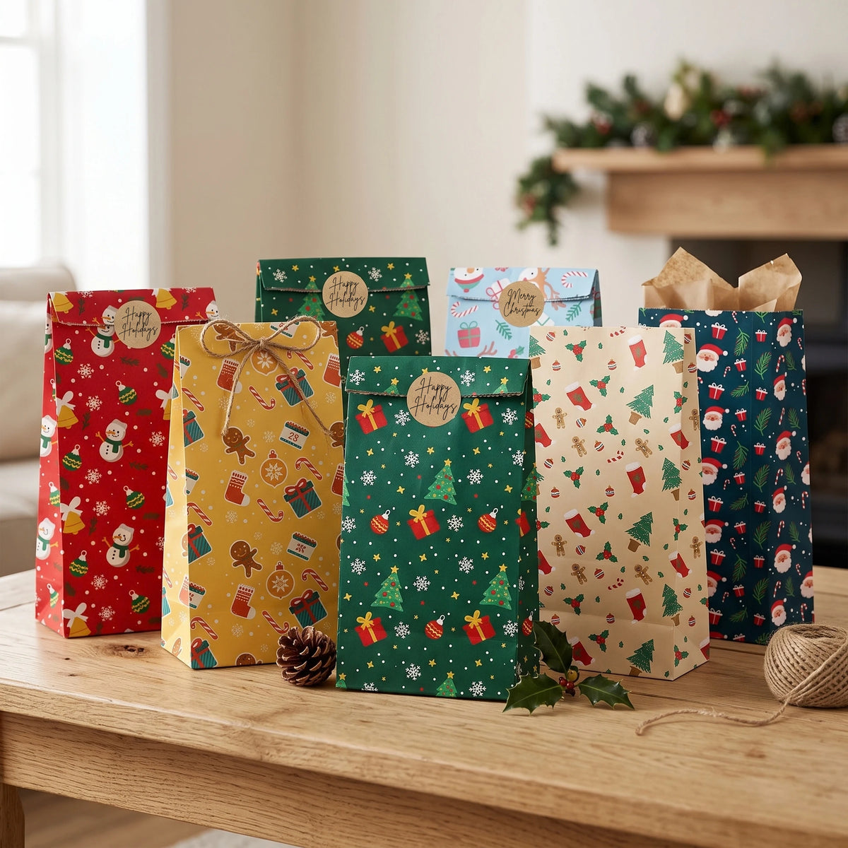 Christmas Gift Bags – Holiday Snowflakes