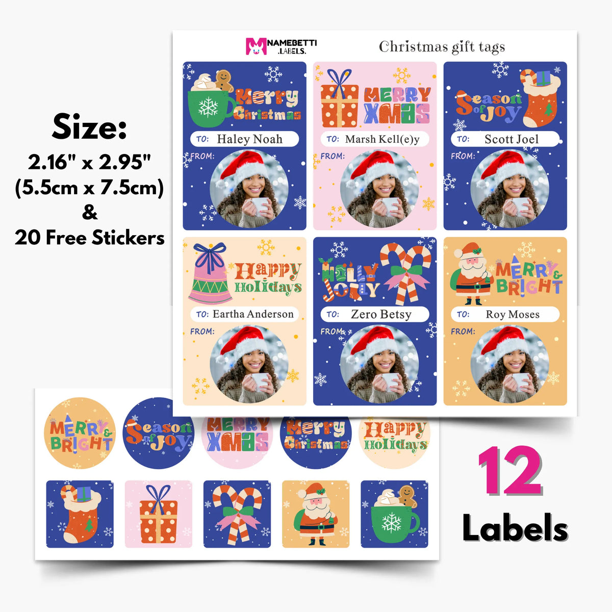 Christmas Photo Gift Labels - D01291
