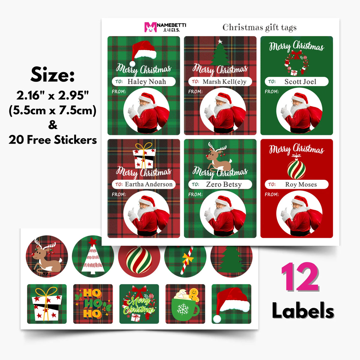 Christmas Photo Gift Labels - D01291