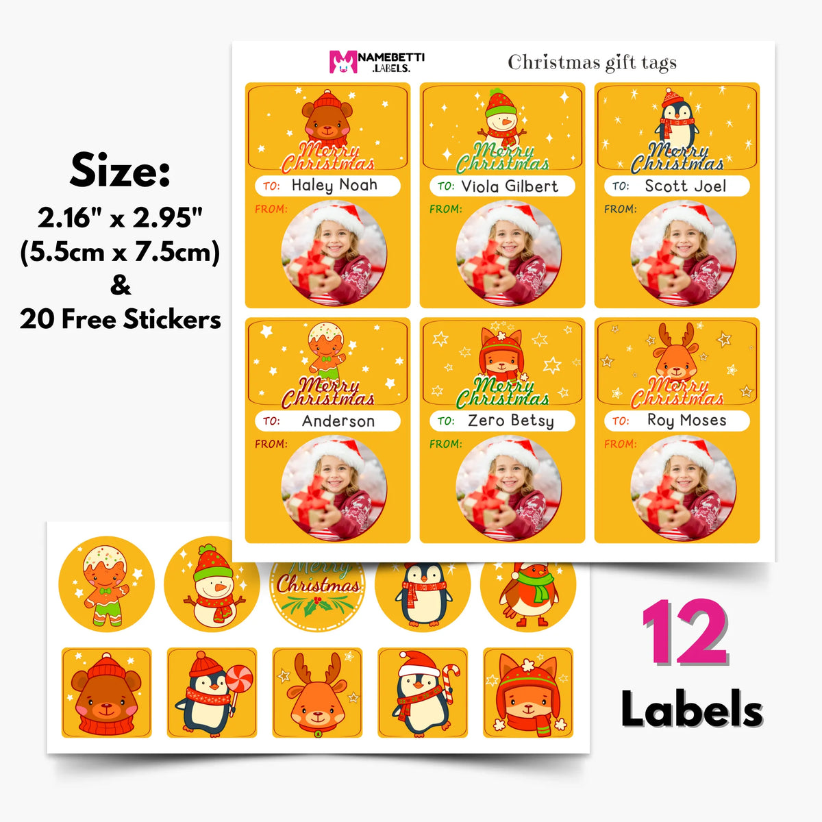 Christmas Photo Gift Labels - D01291
