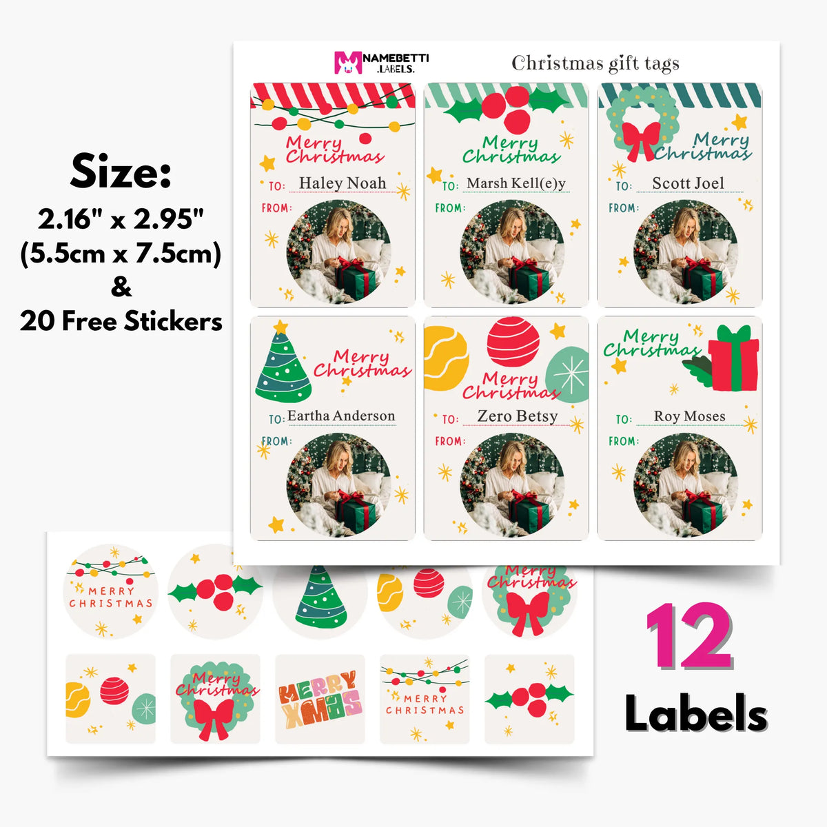 Christmas Photo Gift Labels - D01291
