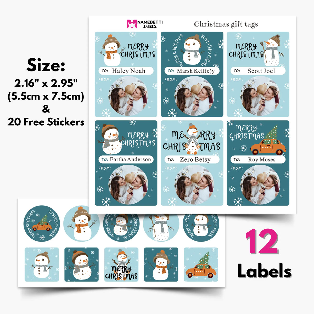 Christmas Photo Gift Labels - D01291
