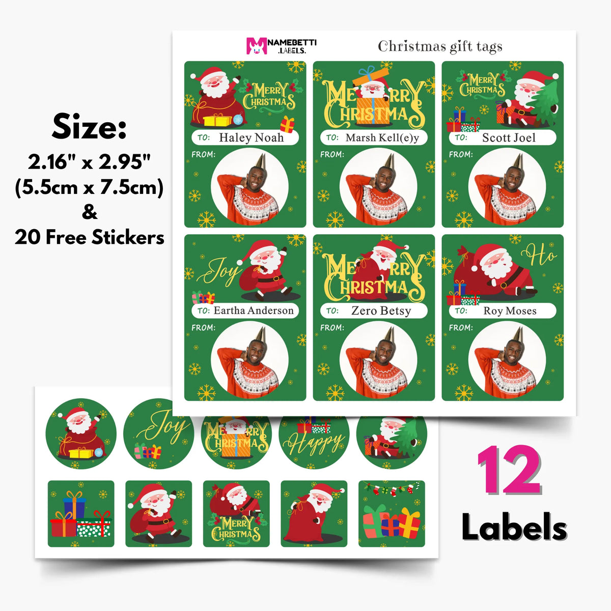 Christmas Photo Gift Labels - D01291