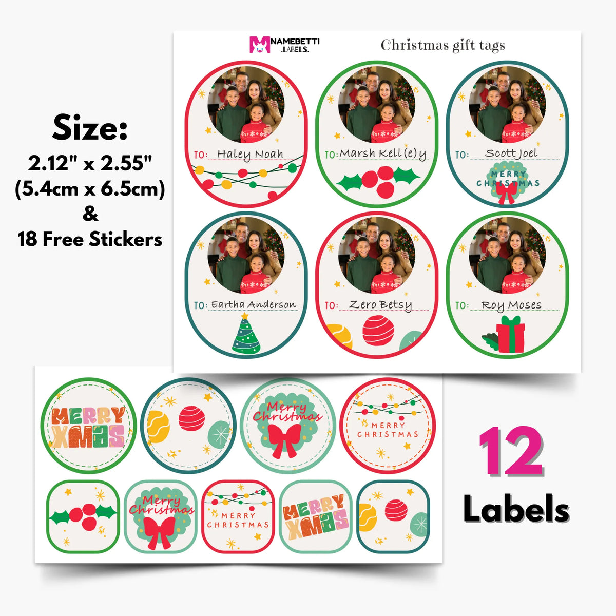 Christmas Photo Gift Labels - U28210